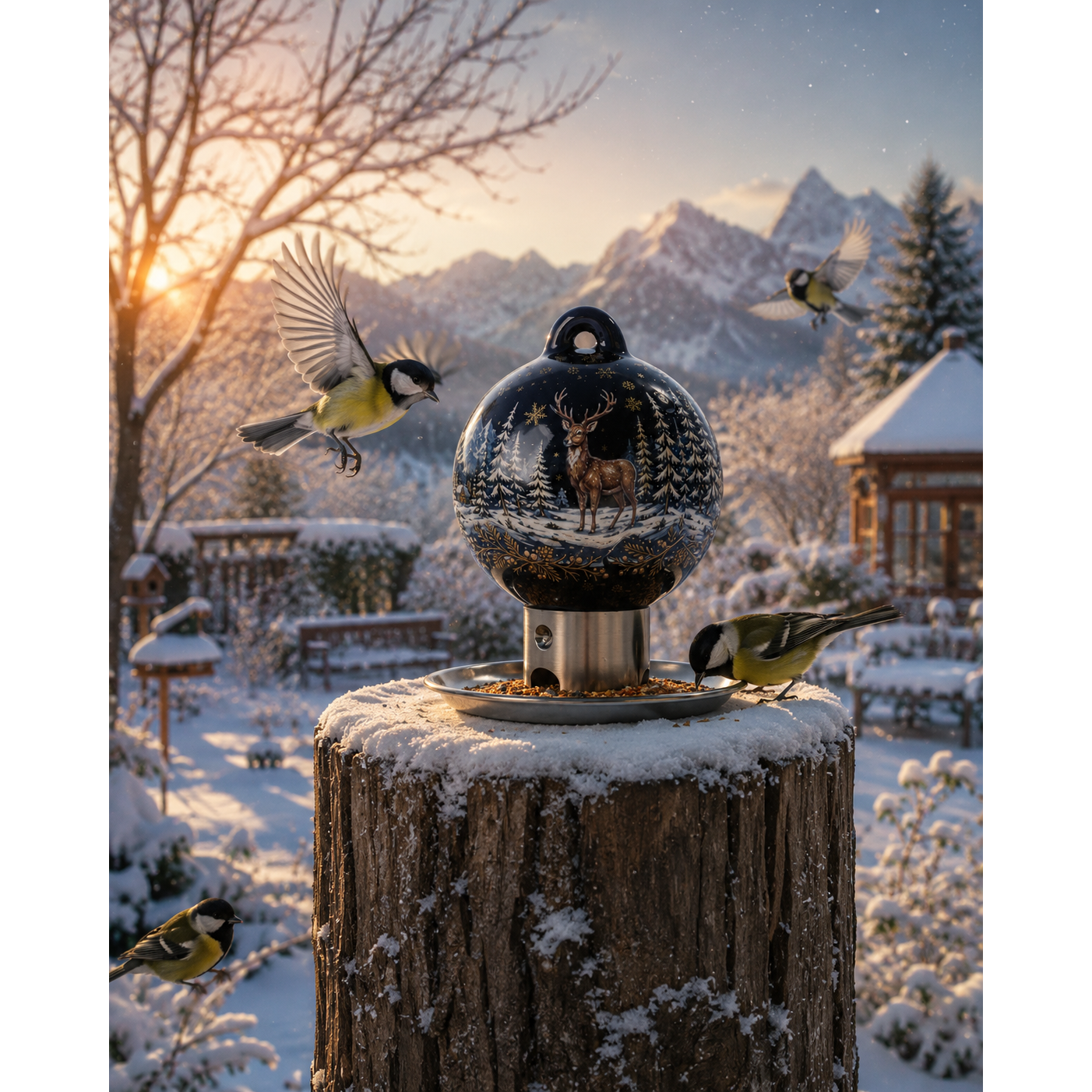 Premium-Porzellan-Vogelfutterspender Alpenstolz