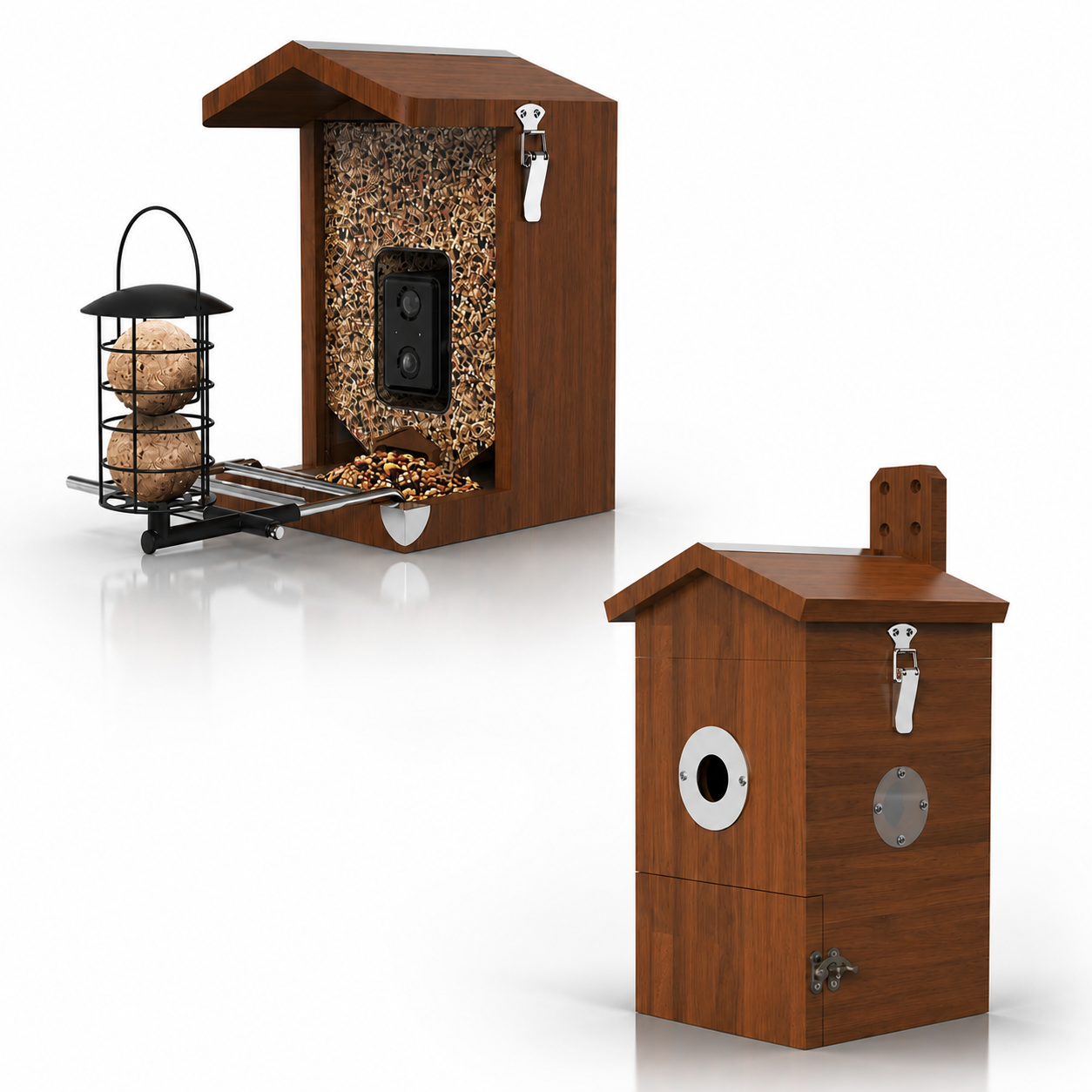 Nistkasten mit Kamera & Futterhaus mit Kamera – Komplettset
