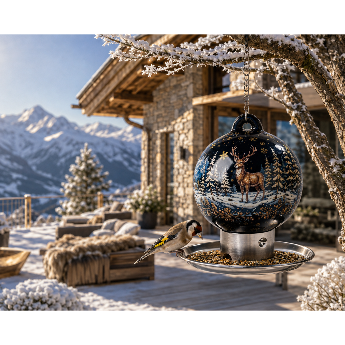 Premium-Porzellan-Vogelfutterspender Alpenstolz