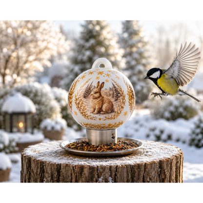 Premium-Porzellan-Vogelfutterspender Schneeglück
