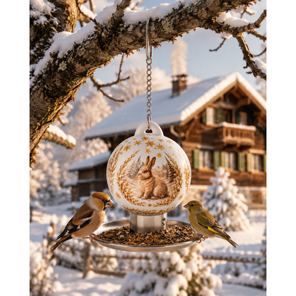 Premium-Porzellan-Vogelfutterspender Schneeglück